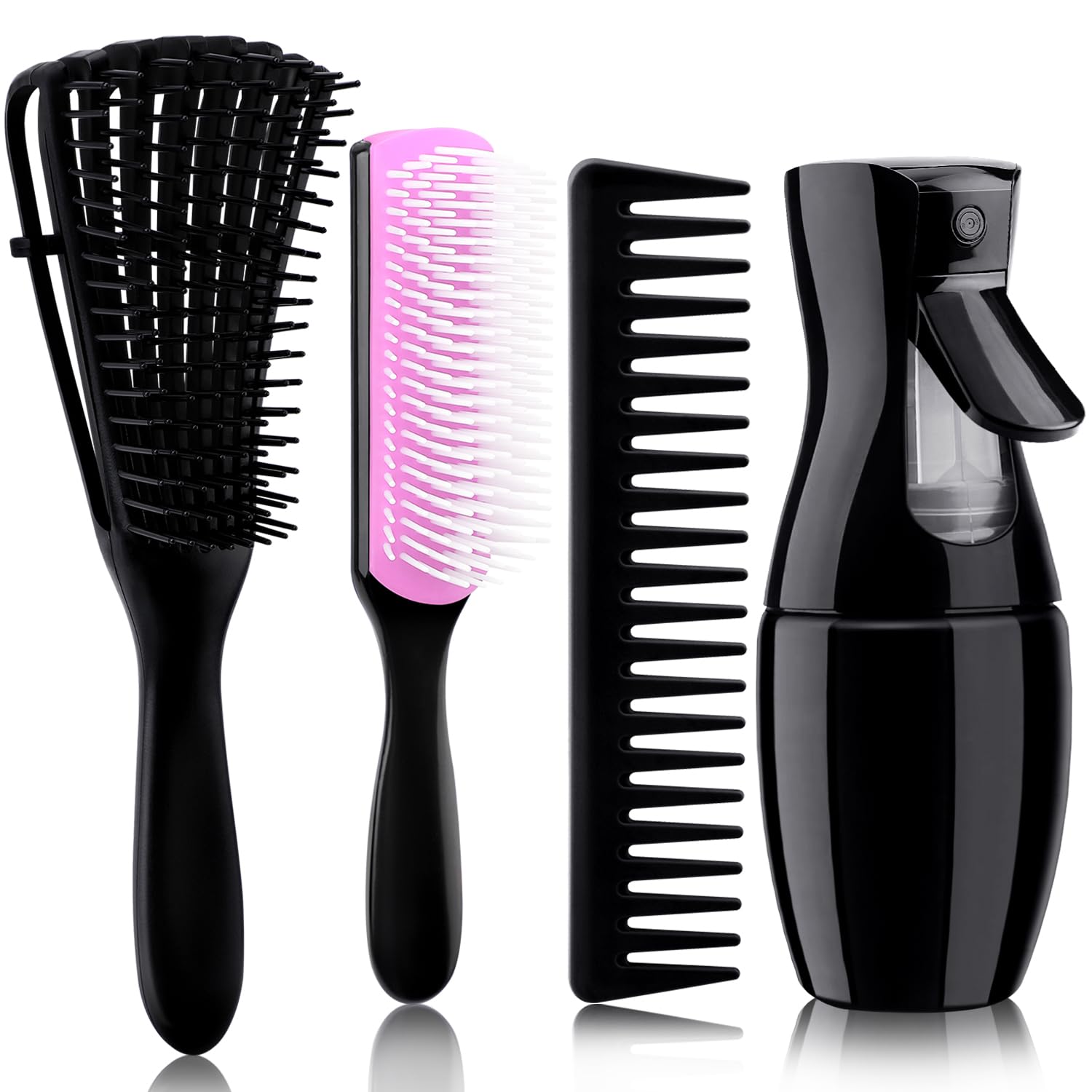 4pcs Curly Hair Brush Set