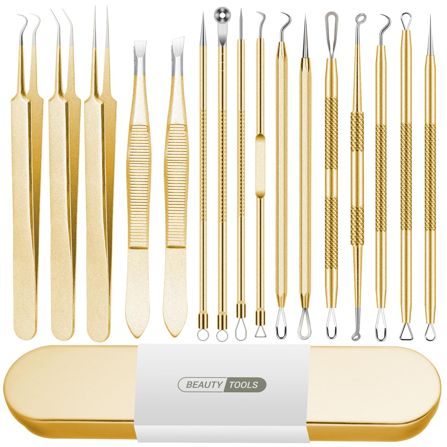 Blackhead Remover Tool 16 PCS (Gold)